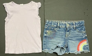 Girl's Crewcuts Ivory Top w/Metallic Gold Stripes Size 10 EUC - Picture 1 of 4