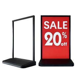 24"x36" Sidewalk Sign Holder Stand with Water Base & Wheels Outdoor Sign Display - Picture 1 of 13