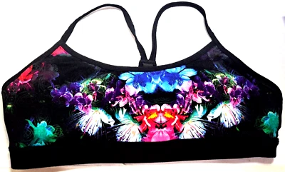 Sujetador deportivo floral multicolor Betsy Johnson Performance para mujer XL almohadillas extraíbles Foto 1 de 4