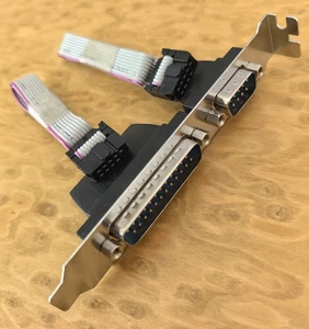 D-Sub 25 + D-Sub 9 Stecker PC Slotblech -blende / Serielle Schnittstelle RS232 - Bild 1 von 2