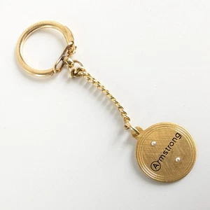 Vintage Armstrong Service Award Keychain 12KT GF LGB Pendant w/ Pearl Accents - Picture 1 of 8