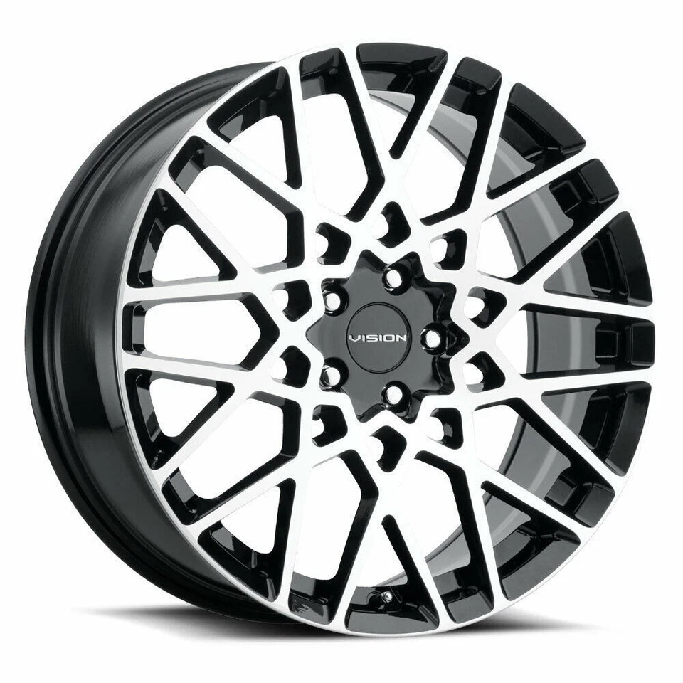 20" Vision Street 474 Recoil Gloss Black Machined Face Wheel 20x8.5 5x112 35mm - Imagem 1 de 4