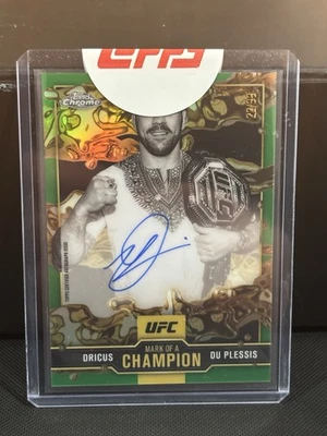 2025 Topps Cromo UFC Dricus Du Plessis Marca de un Campeón Verde/99 Automático Foto 1 de 3