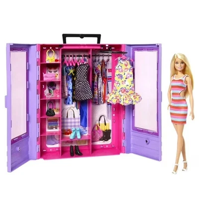 Barbie Fashionistas Doll and Ultimate Closet Playset with Clothes & Accessories