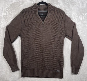 JB Holt Sweater Men's Medium Brown Cable Knit Ribbed Fisherman Grandpacore - Picture 1 of 8