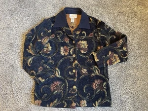 Susan Graver Floral Tapestry Jacquard Button-up Jacket Size Small - Bild 1 von 11