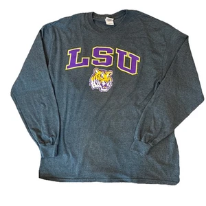 LSU Tigers X Large Langarm-T-Shirt grau von Gildan - Bild 1 von 8