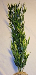 21" Medium REGULAR-LEAF Dark Green BAMBOO 3-stem Soft Flowing Plastic Plant, Sto - Picture 1 of 5