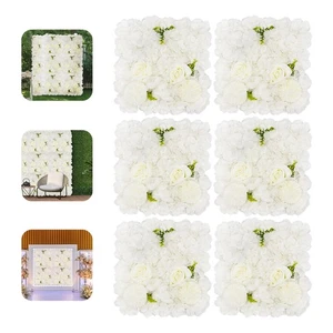 6 Stck. 15*15 Zoll Weiß Künstliche Blume Wandpaneele Veranstaltungsort Hintergrund Blumendekor - Bild 1 von 16