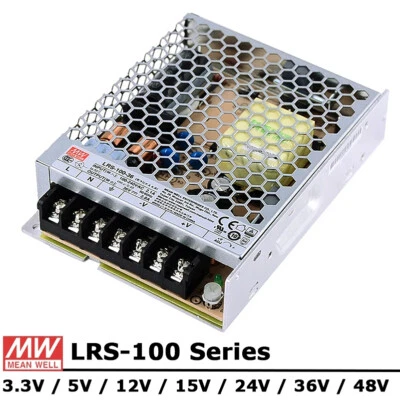 Mean Well LRS-100 Series Switching Power Supply 100W 3.3V 5V 12V 15V 24V 36V 48V - Image 1 of 4