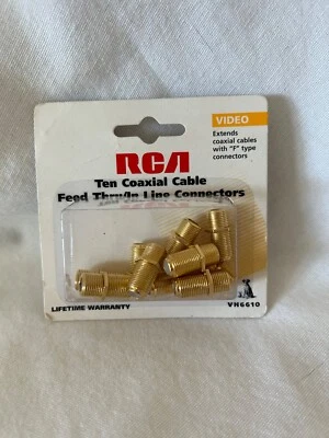 RCA Ten Coaxial Cable Feed Thru/In Line Connectors VH6610 Video - Image 1 of 4