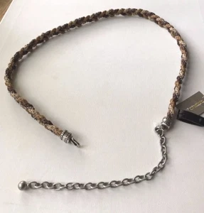 Chico Braided Silver Beaded Buckle Hook Belt - Picture 1 of 3