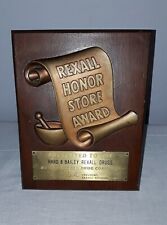REXALL DRUG STORE HONOR STORE AWARD WOOD SIGN