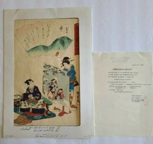 1864 Japan Hiroshige II & Kunisada II Woodblock Print GENJI 54 Scenes with CoA - Picture 1 of 8