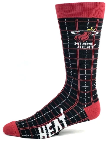 Miami Heat Basketball Black & Burgundy Plaid Deuce Crew Socks Cover