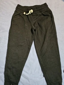 Cat & Jack Girls Sz Small 6/6X Charcoal Black Rolled Up Sweatpants Drawstring - Picture 1 of 2