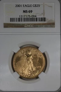 2001 25.00 NGC MS 69 EAGLE AMERICAN GOLD EAGLE (AGE) , GOLD - Picture 1 of 2