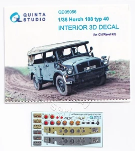 QD35056 Quinta Studio 1:35 Horch 108 typ 40 Interior 3D Decal for ICM kits - Picture 1 of 11