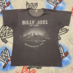 Billy Joel 52nd Street North American Tour Concert T-Shirt Large Black USA 1979 - Picture 1 of 6