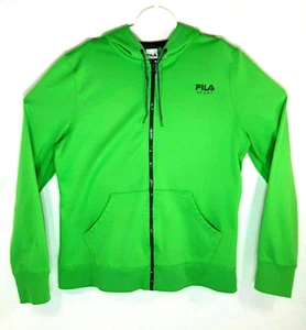 Fila Women's Hoodie Hoodey Sweatshirt Fill Zip Long Sleeve Pockets Green M - Picture 1 of 9