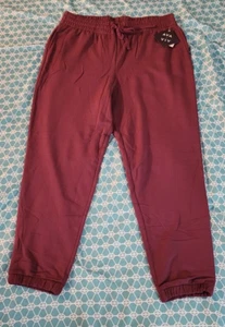 Ava & Viv Plus Joggers Women's Burgundy Sweatpants Athleisure Drawstring - Picture 1 of 8