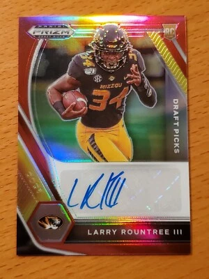 2021 Prizm Draft Auto Red Larry Rountree III Missouri Chargers Rookie #'d 47/199 - Image 1 of 2