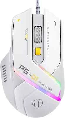 INPHIC PG1 Wired Computer Mouse Ergonomic, 12800 DPI High-Precision, 6 Programm - Image 1 of 4