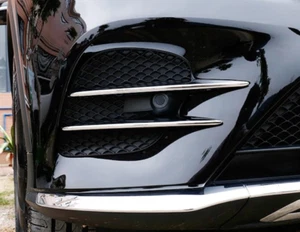 Front Fog Light Grilles Cover Trim For 2016-2019 Mercedes-Benz GLC X253 Chrome - Picture 1 of 5