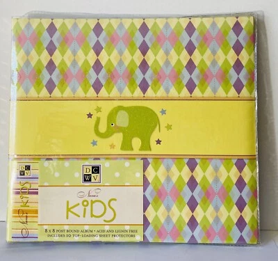 DCWV 8x8 NANA'S KIDS Scrapbook Photo Album Elephant Baby Infant NEW - Image 1 of 4