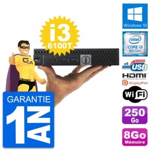 Mini PC DELL 3040 Micro Intel i3-6100T RAM 8Go Scheibe 250Go HDMI Windows 10 - Bild 1 von 8