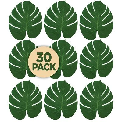 Prextex 30 Artificial Palm Leaves for Party Table Decoration Imitation Tropic... - Image 1 of 4