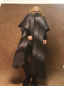 Bergere De France Knitting Pattern, Poncho Fringed Scarf, Easy Quick Knit, - Picture 1 of 5