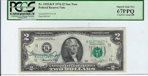 1976 $2 RARE STAR FRN PCGS Certified SUPERB GEM NEW 67PPQ w/ Courtesy Autograph - Picture 1 of 2