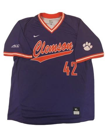 Clemson Tigers Authentic Team Baseball Jersey #42 Nike ACC Practice Cover