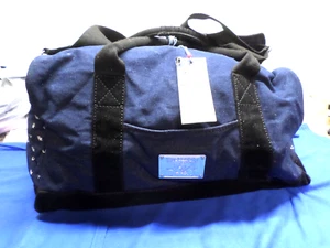 True Religion Monogram Duffel Bag Blue Black Denim Duffle Overnight Carry - Picture 1 of 10