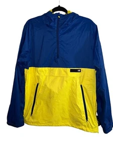 BURTON Dryride Mens Yellow Blue 1/4 Zip Hooded Pullover Jacket Sz Large - Picture 1 of 12