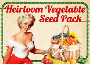 HEIRLOOM VEGETABLE SEEDS PACK-25 PACKETS-GROW OWN FRUIT-HERBS-VEGETABLES GARDEN - Picture 1 of 24