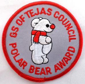 Girl Scout Patch Gs Of Tejas Texas Council Polar Bear Award #Gsrd - Picture 1 of 1