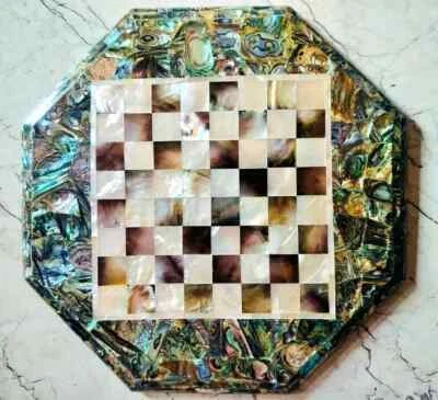 Marble Chess Table/ Chess Set Table /Collectible chess Table/ Luxury Chess Inlay - Image 1 of 4