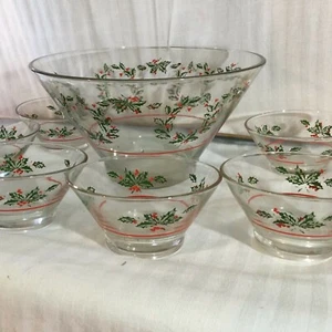 Servizio da dessert insalata natalizia foglie di agrifoglio set da cinque pezzi - Foto 1 di 10