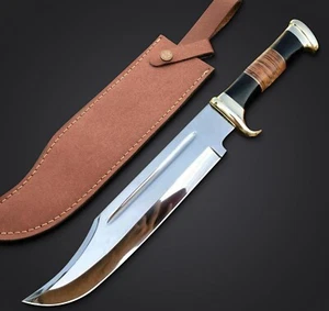 18" Large Crocodile Dundee Bowie Knife with Leather Sheath Fixed Blade Knife - Picture 1 of 5