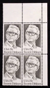 US Plate Block Stamps #1874 ~1981 15c Everett Dirksen MNH SP2057 - Picture 1 of 1