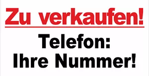 wetterfestes Banner mit Ösen + Ihre Telefonnummer "Zu verkaufen" 100x50cm! - Bild 1 von 1