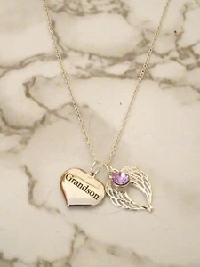 Memorial necklace for loss of Grandson - Funeral Sympathy Grief Cremation Gift - Picture 1 of 1