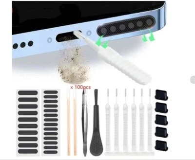 150PC Cleaning Kit for iPhone USB Charging Port Headphone Jack Brush XS 11 12 13 - Image 1 of 4