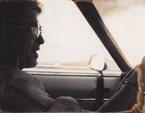 3G Photograph Polaroid Handsome Man Profile Portrait Driving Road Sunglasses - Picture 1 of 4