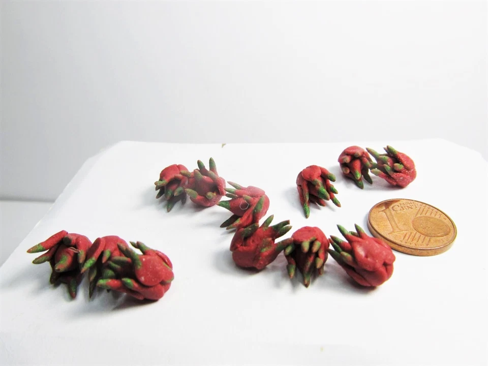 SMILETIGGERS MINIATUREN *~ * 3 Pitahaya ( Drachenfrucht ) zum selbst dekorieren *~*