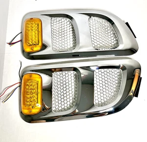 Sterling Truck Part Chrome Air Intake Trim Hood Side Vent (Pair of Two) - Picture 1 of 6