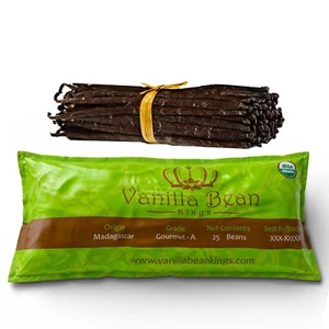 25 frijoles de vainilla gourmet orgánicos de Madagascar grado A, frijoles enteros para hornear - Imagen 1 de 13