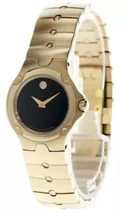 MOVADO Sport 26MM Quartz Black Museum Dial Gold Women's Watch 0604726 - Picture 1 of 4